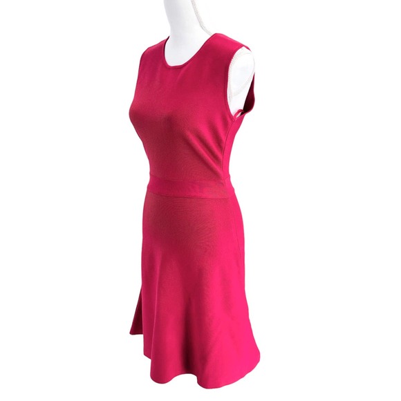 BCBG MAXAZRIA NEW Womens Size Small Fit & Flare Ponte Knit Lacee Dress Sangria - Picture 5 of 9